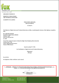 Your diploma translated